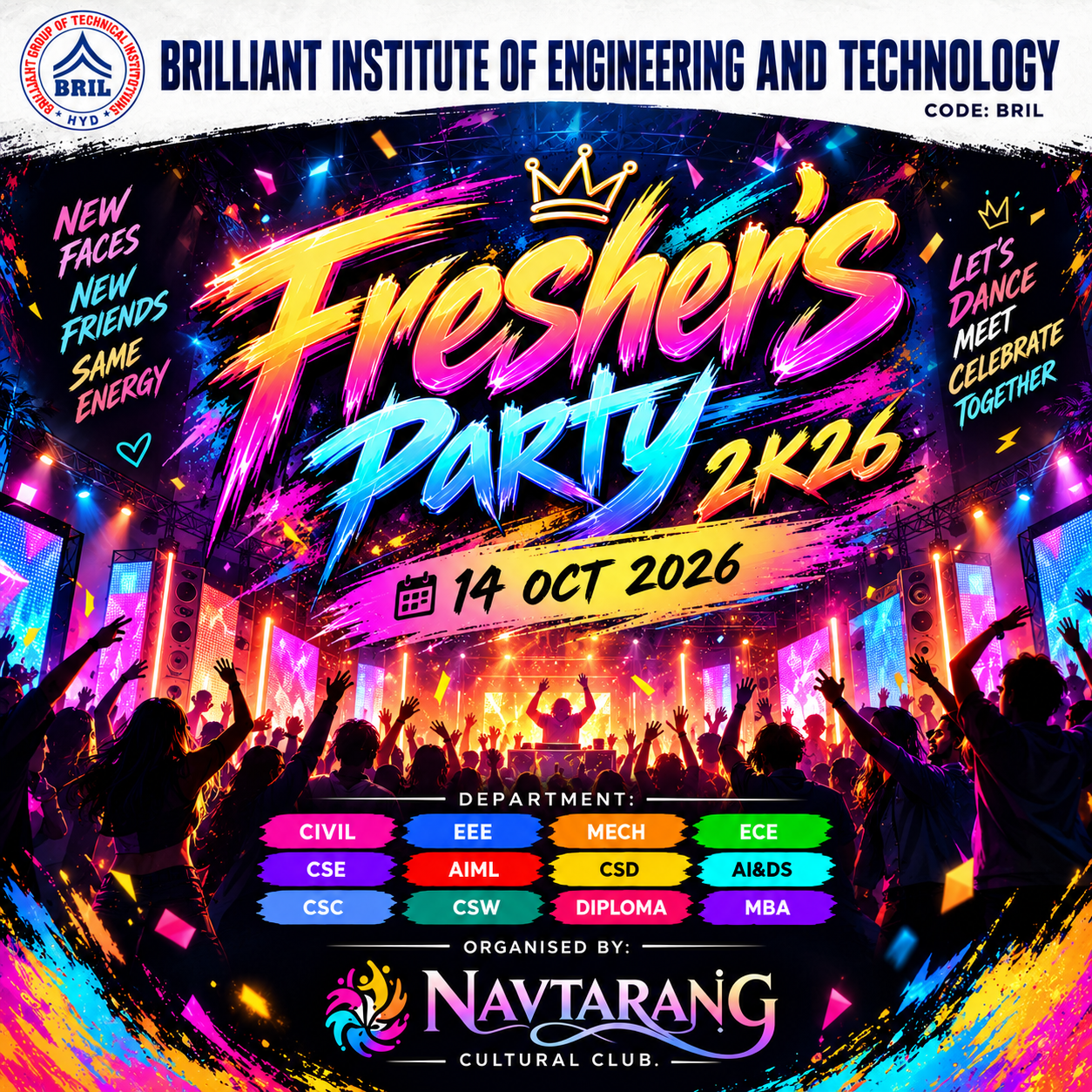 Neon Freshers Party 2K26 Poster